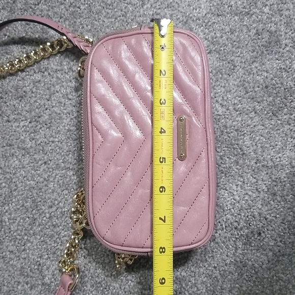 Rebecca Minkoff Quilted Leather Small Double Zipped Crossbody In Fawn - Picture 5 of 13